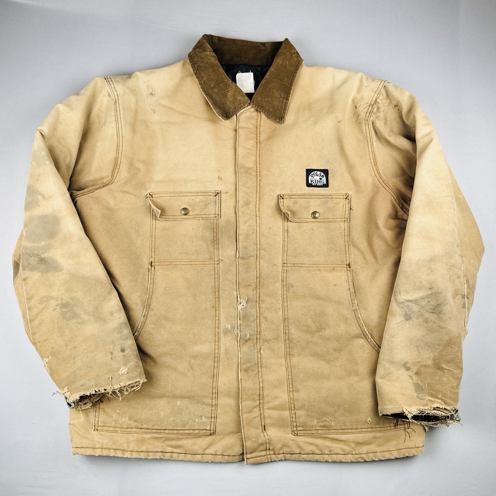 Vintage Polar King by Key Jacket Thrashed Duck Canvas Talon Quilt Lined